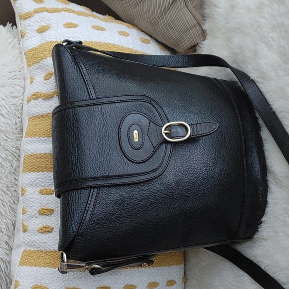 Bally Handbags - Bally vintage Black leather bucket large crossbody bag